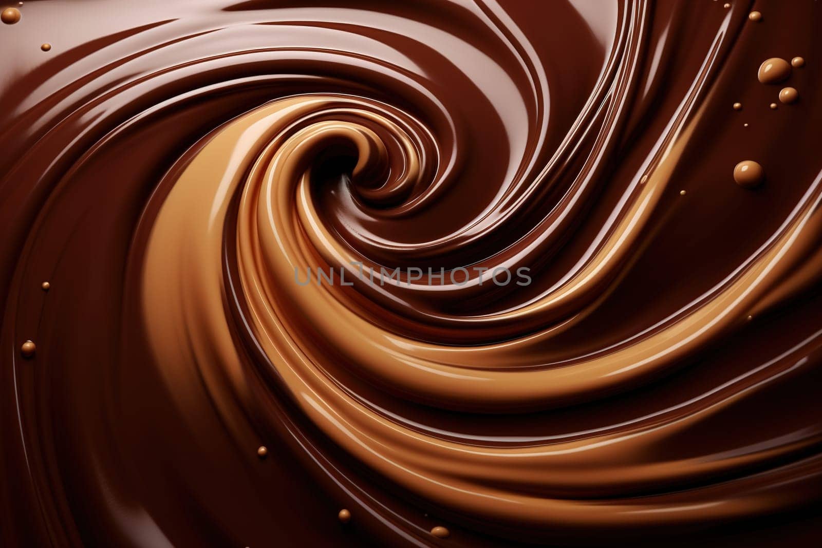Luxurious flowing chocolate texture creates a visually captivating background, perfect for advertising, packaging, and World Chocolate Day promotions. Generative AI