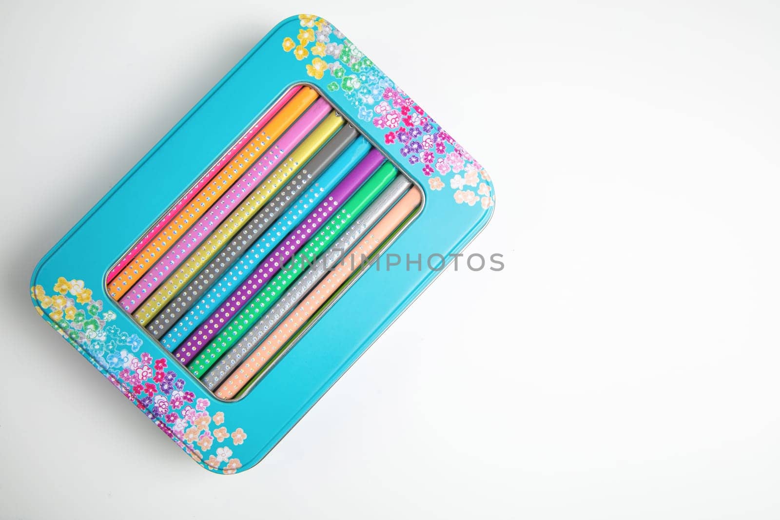 Colored pencils for drawing various colors for children. Children's creativity concept.