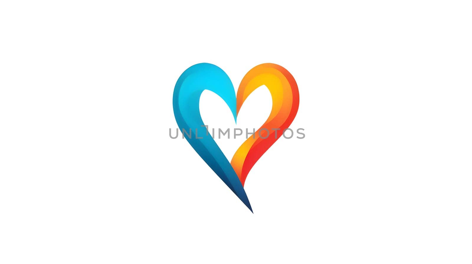 Logo concept, blue orange heart on white background. by ThemesS