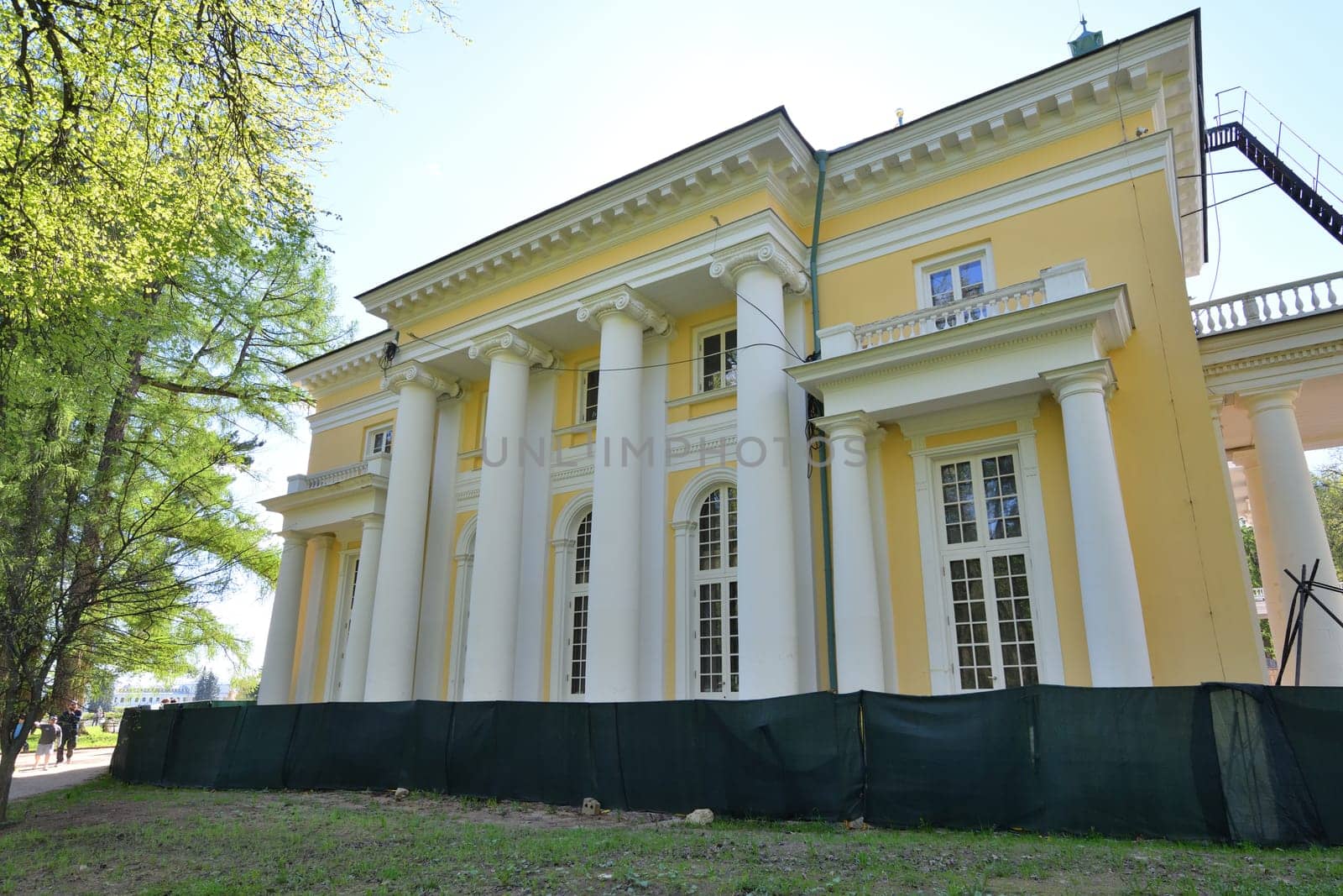 Krasnogorsk, Russia - 1 May. 2024. The Grand Palace in Arkhangelskoye Estate Museum. Repair by olgavolodina