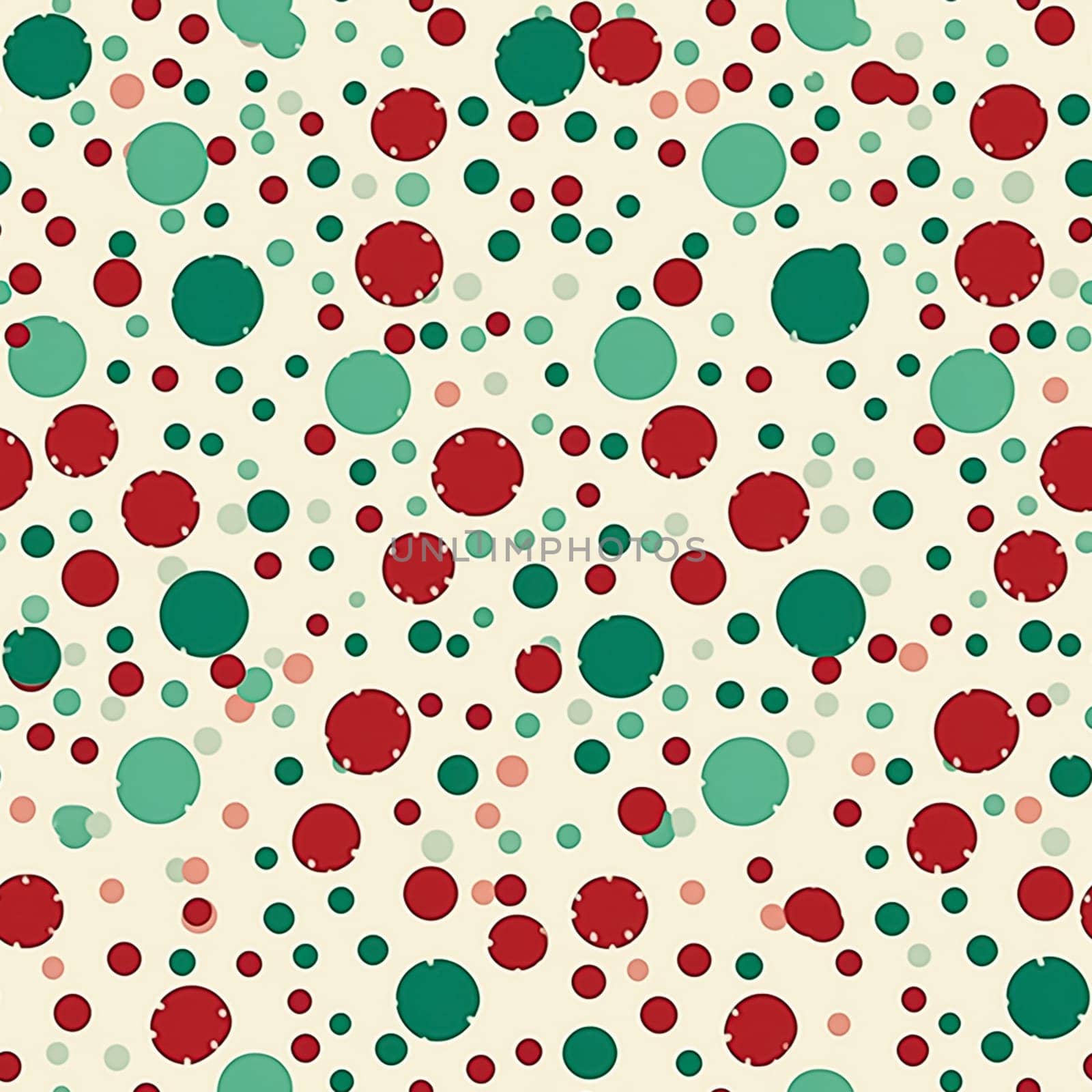 Seamless pattern, tileable festive polka dot country style print for dotted wallpaper, holiday wrapping paper, scrapbook, dots fabric and product design by Anneleven