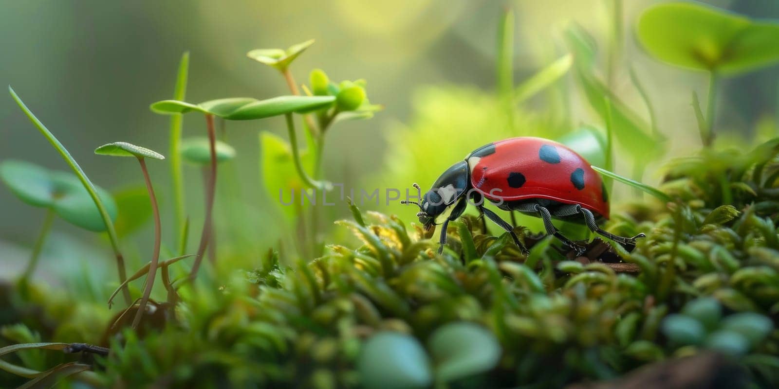 Detail to ladybug in the nature, a perspective of tiny bug