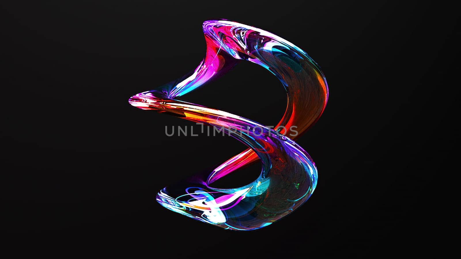 Colorful Glass element. Computer generated 3d render