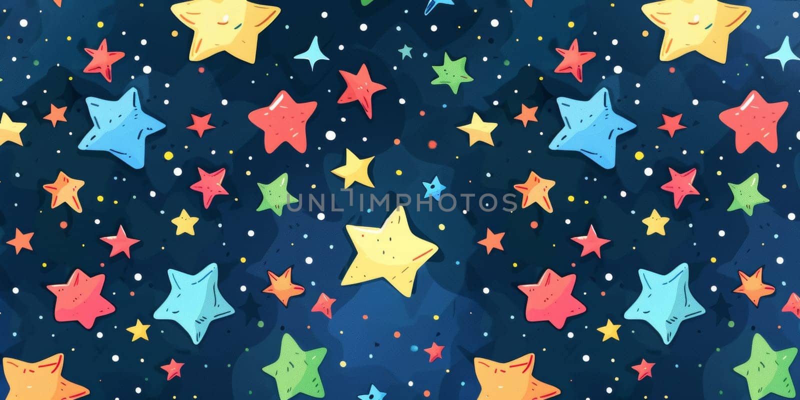 Cartoon kid stars as a background and pattern