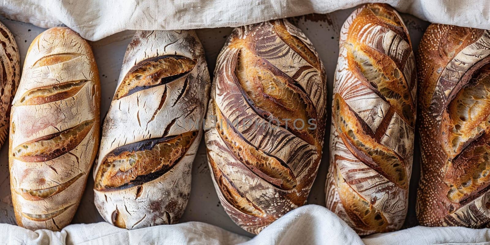 Different kind of a handmade breads