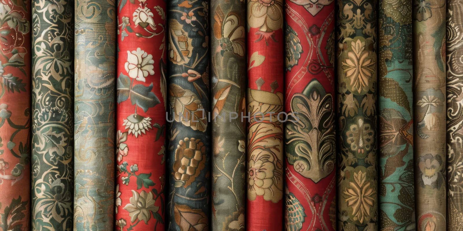 Upholstery fabrics, or decorative tiles, providing inspiration for an interior design and home