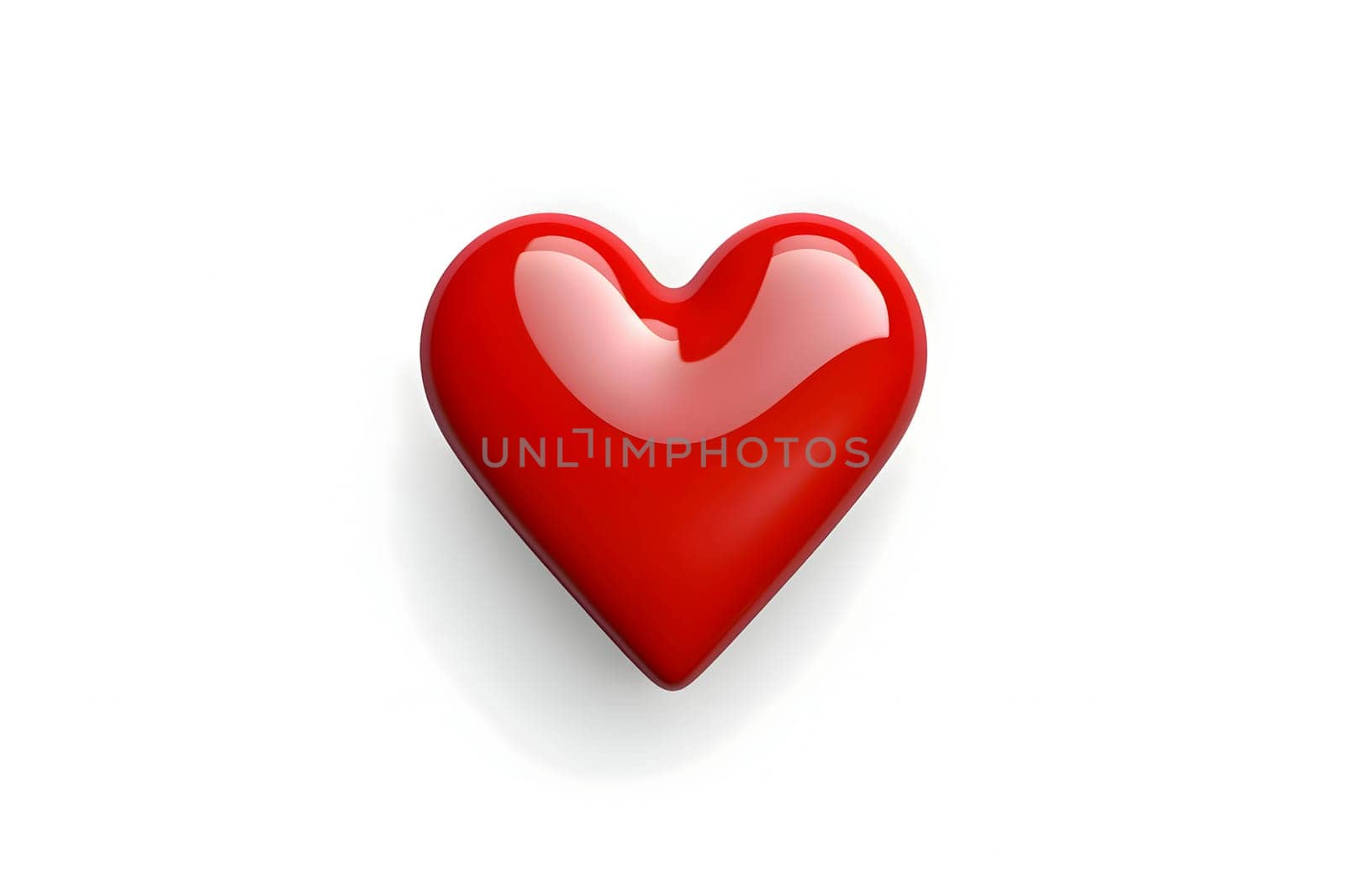 Red 3D heart on a white solid background. by ThemesS