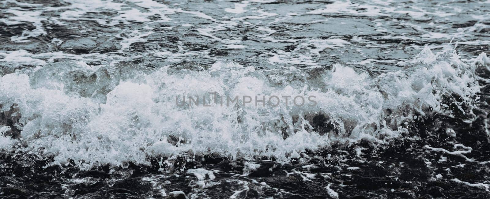 Abstract Natural Background Water Bubbling Sea Foam Splash Waves Energy Power Strength Intensity.