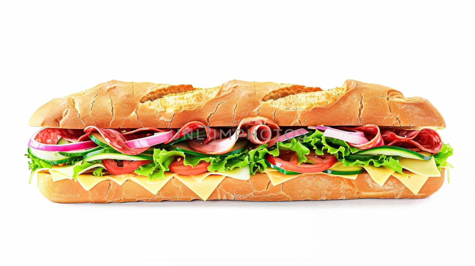 Perfect baguette sandwich, fast food chain menu commercial by Anneleven