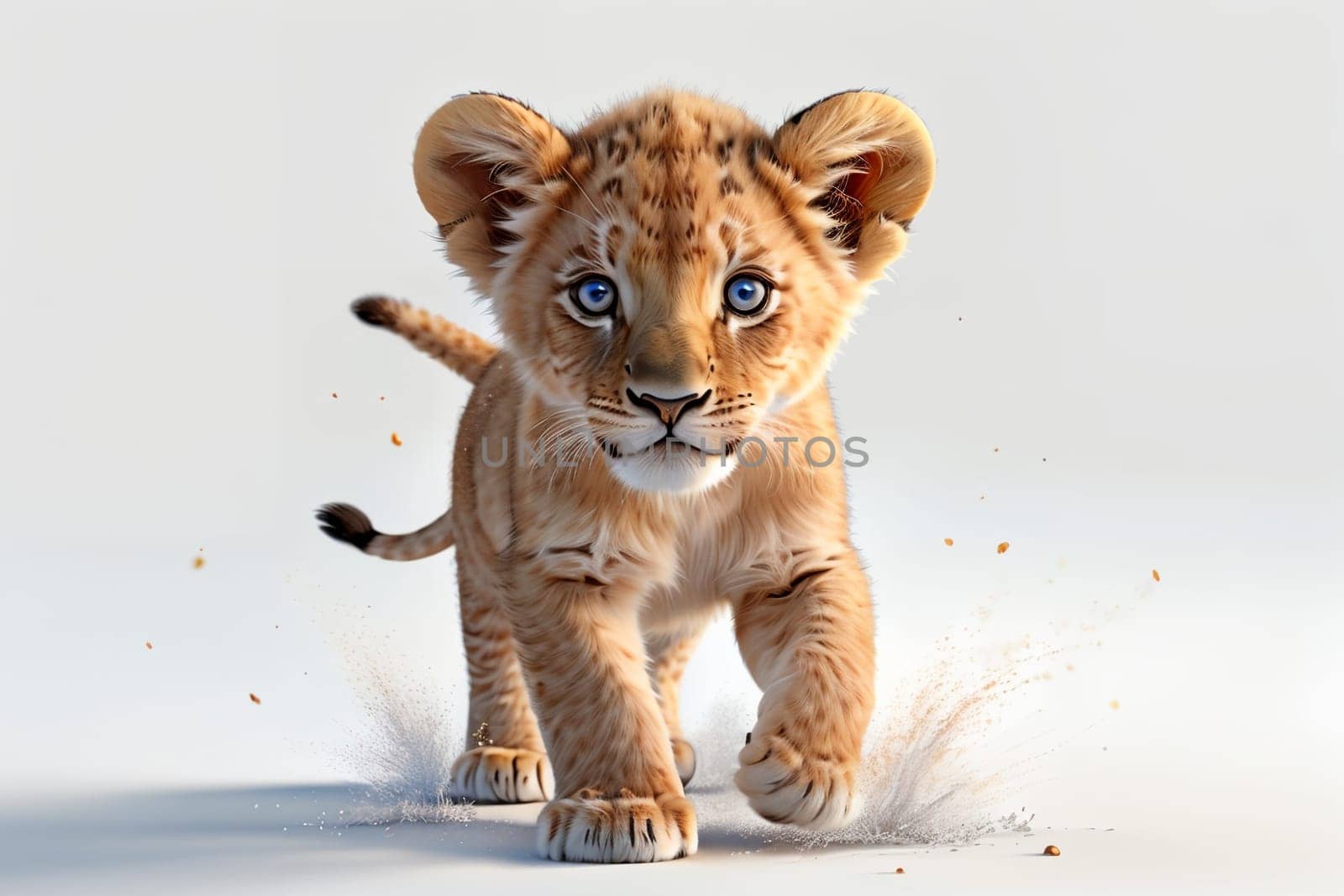 cute tiger cub portrait,isolated on white background by Rawlik
