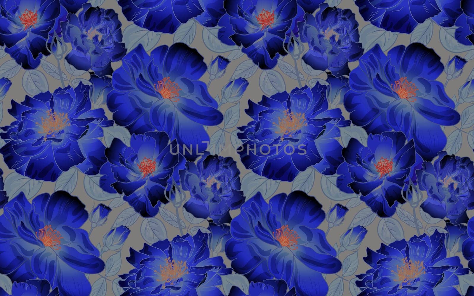 Seamless floral pattern with dark roses for surface design beautiful fabric and textile manufacturing stationery and packaging