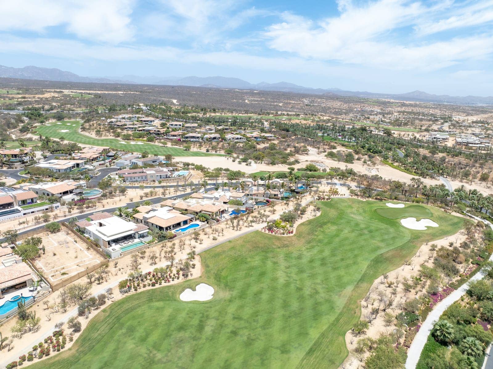 Aerial view of golf course on in Los Cabos, Cabo San Jose, Mexico by Bonandbon