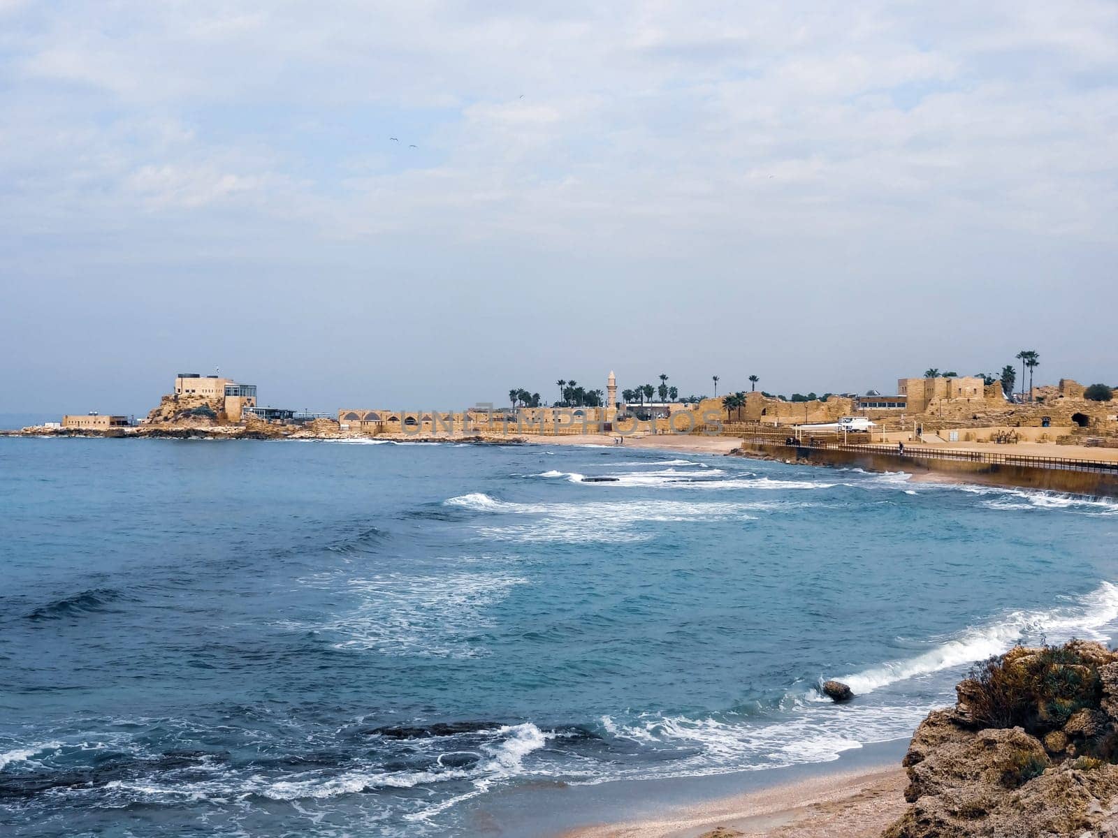 Caesarea national park on the Mediterranean coastline, Israel. High quality photo