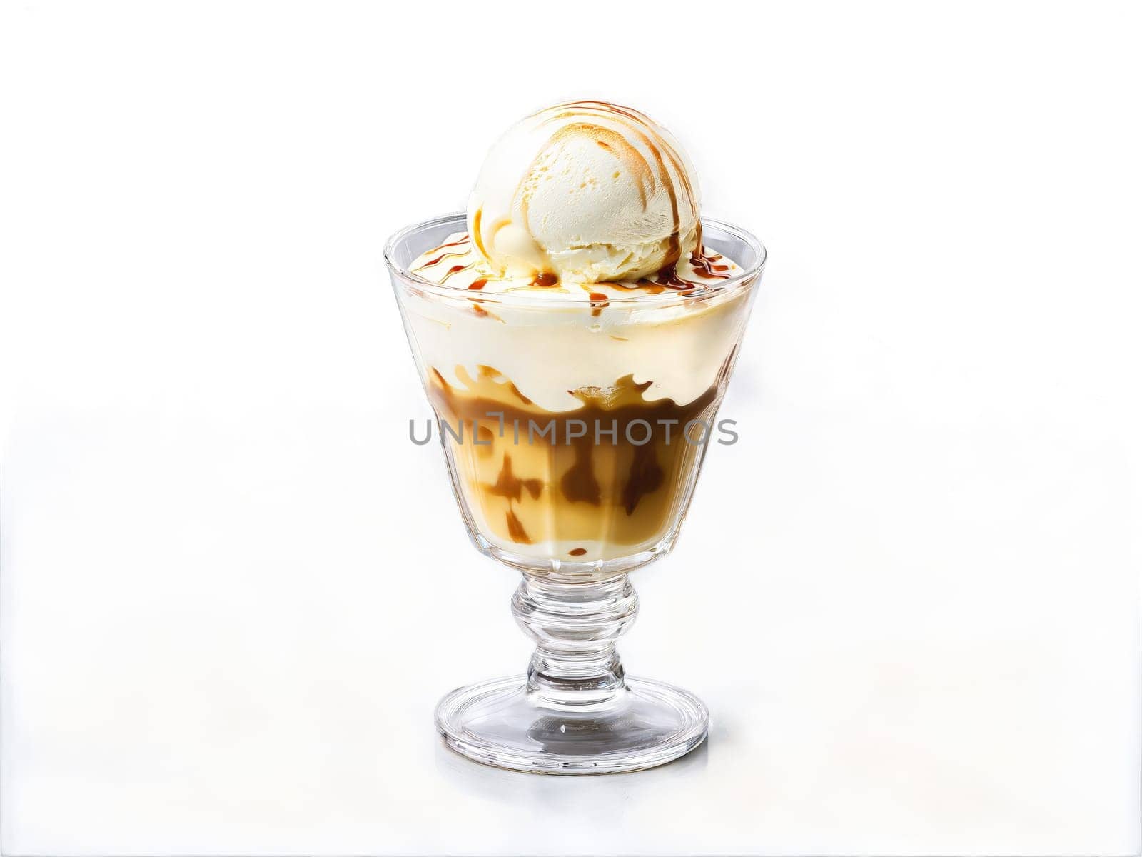 Affogato An indulgent affogato in a short glass with a scoop of vanilla ice cream by panophotograph