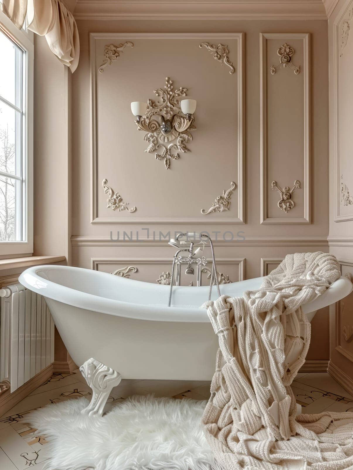 Elegant bathroom interior in a luxury house.