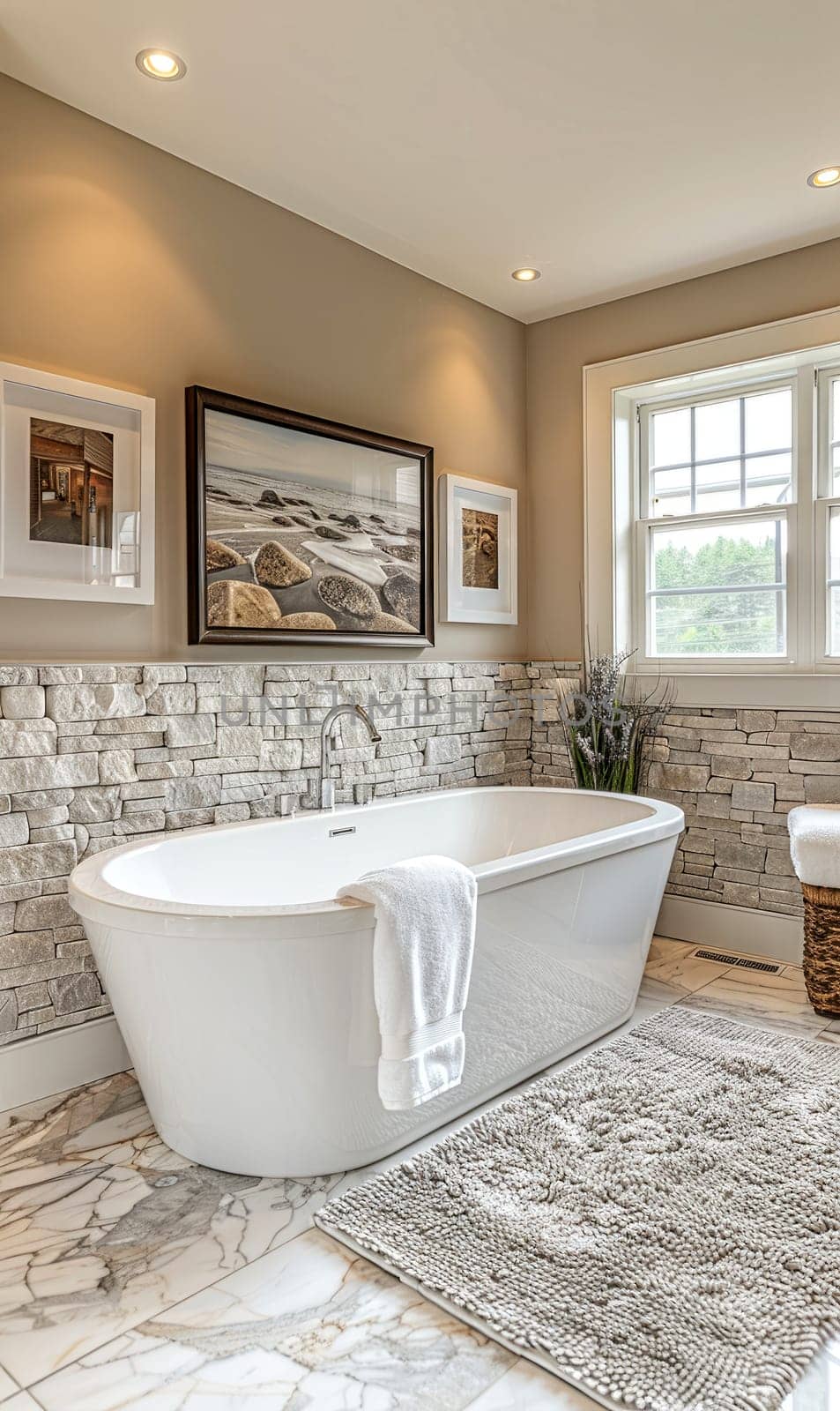 Elegant bathroom interior in a luxury house.