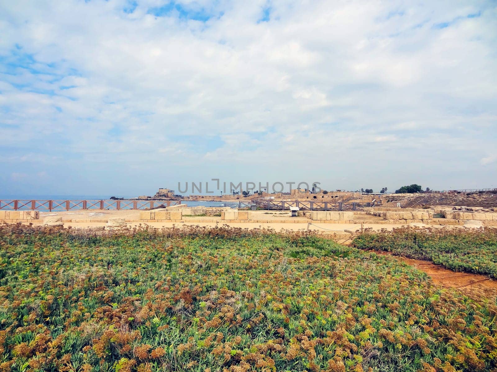 Caesarea national park on the Mediterranean coastline, Israel. High quality photo