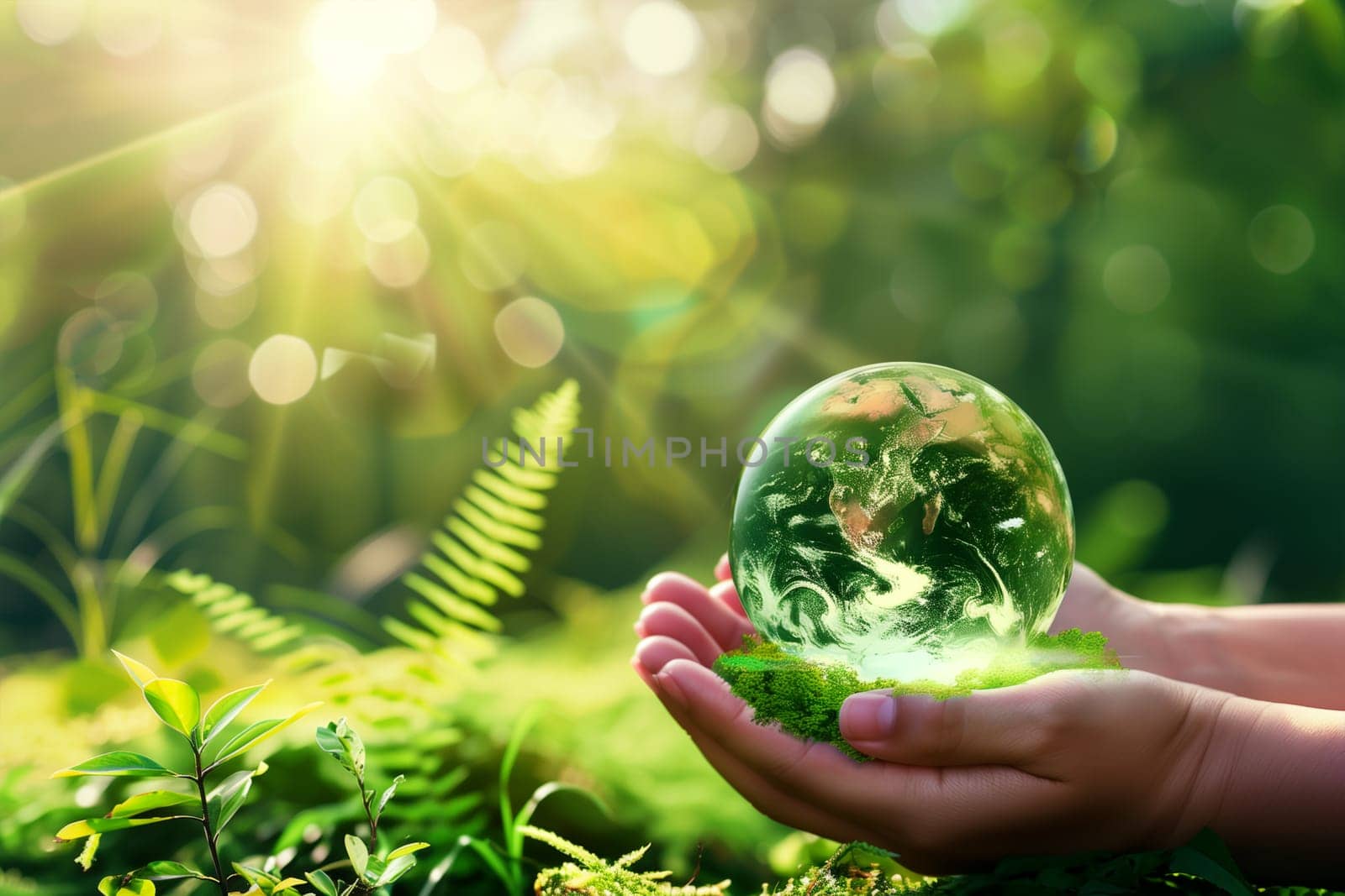 A child is holding a globe in their hands, showcasing their interest in the world and environment.
