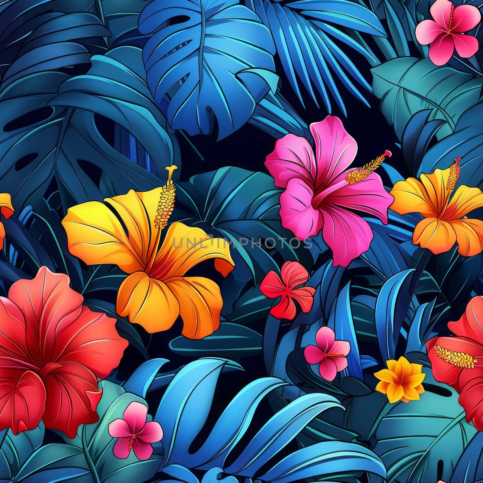 Tropical Floral Seamless Jungle Pattern. by iliris