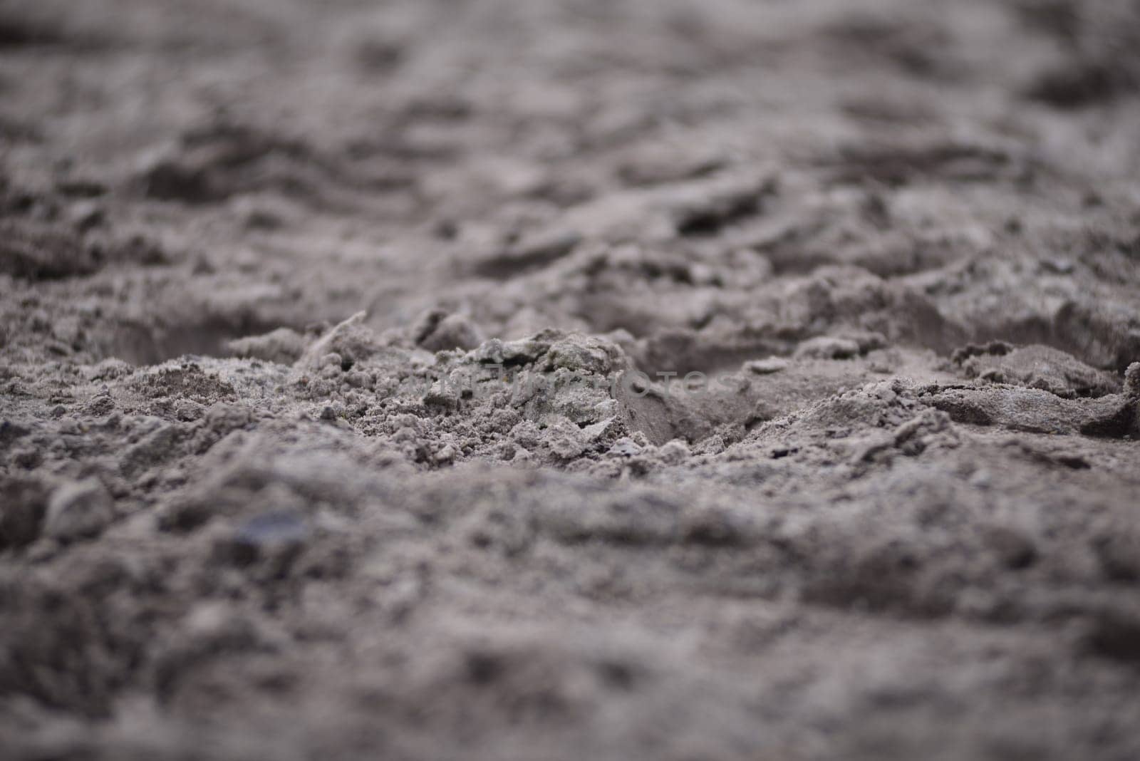 Sandy ground with various of sharpness as a close up