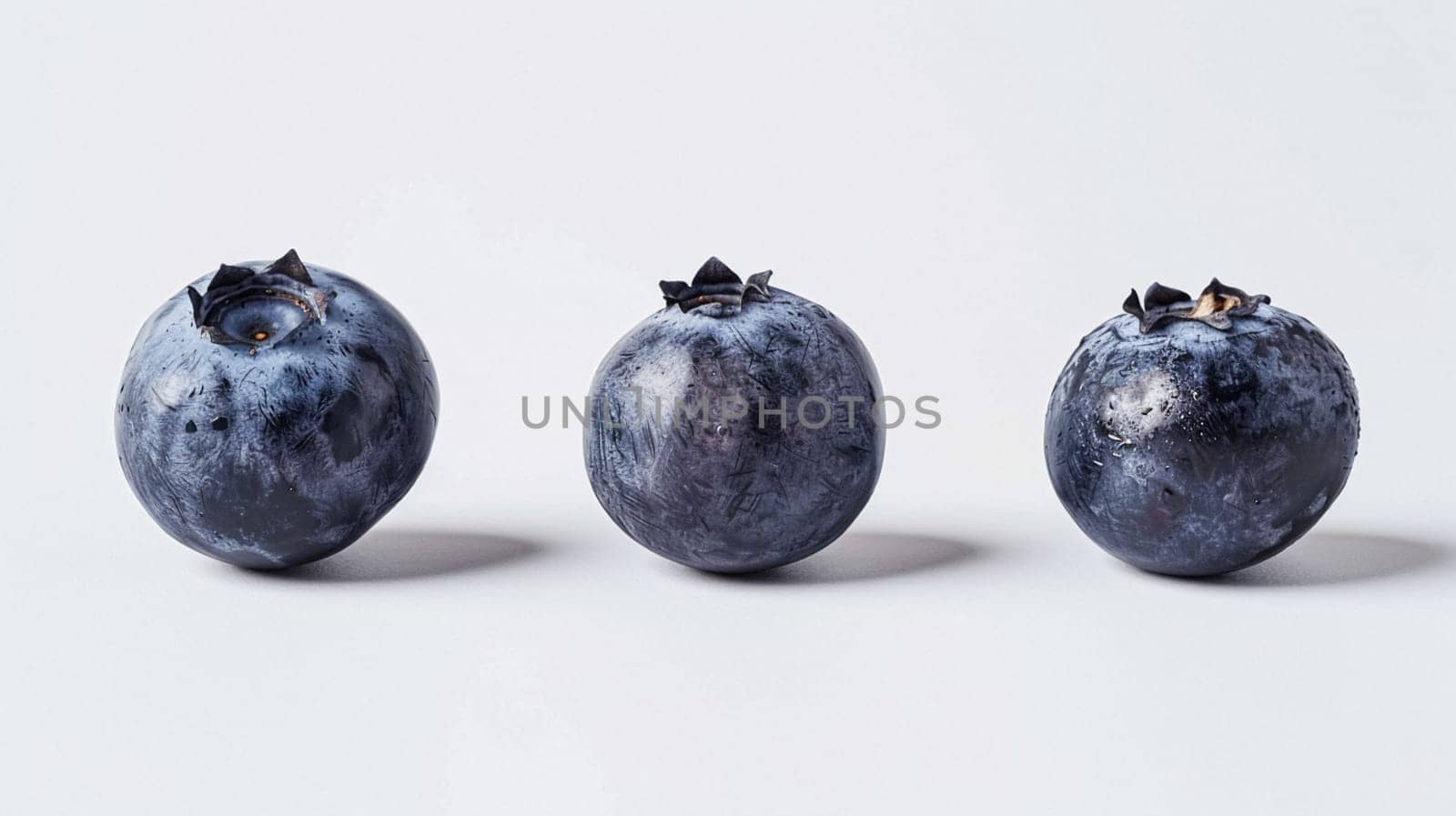 Beautiful blueberries isolated on white background, fresh blueberry farm market product by Anneleven