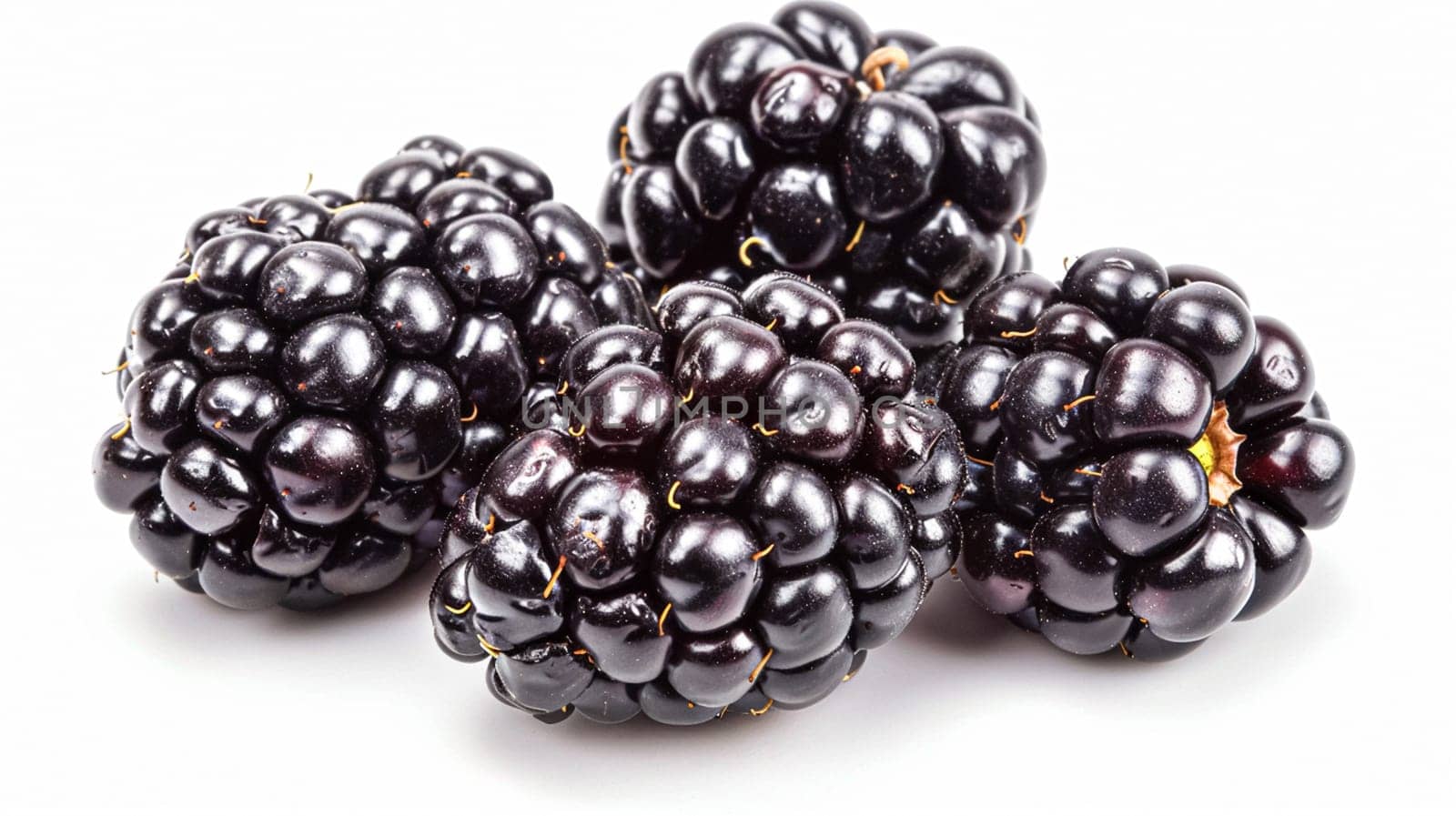 Beautiful blackberries isolated on white background, fresh blackberry farm market product