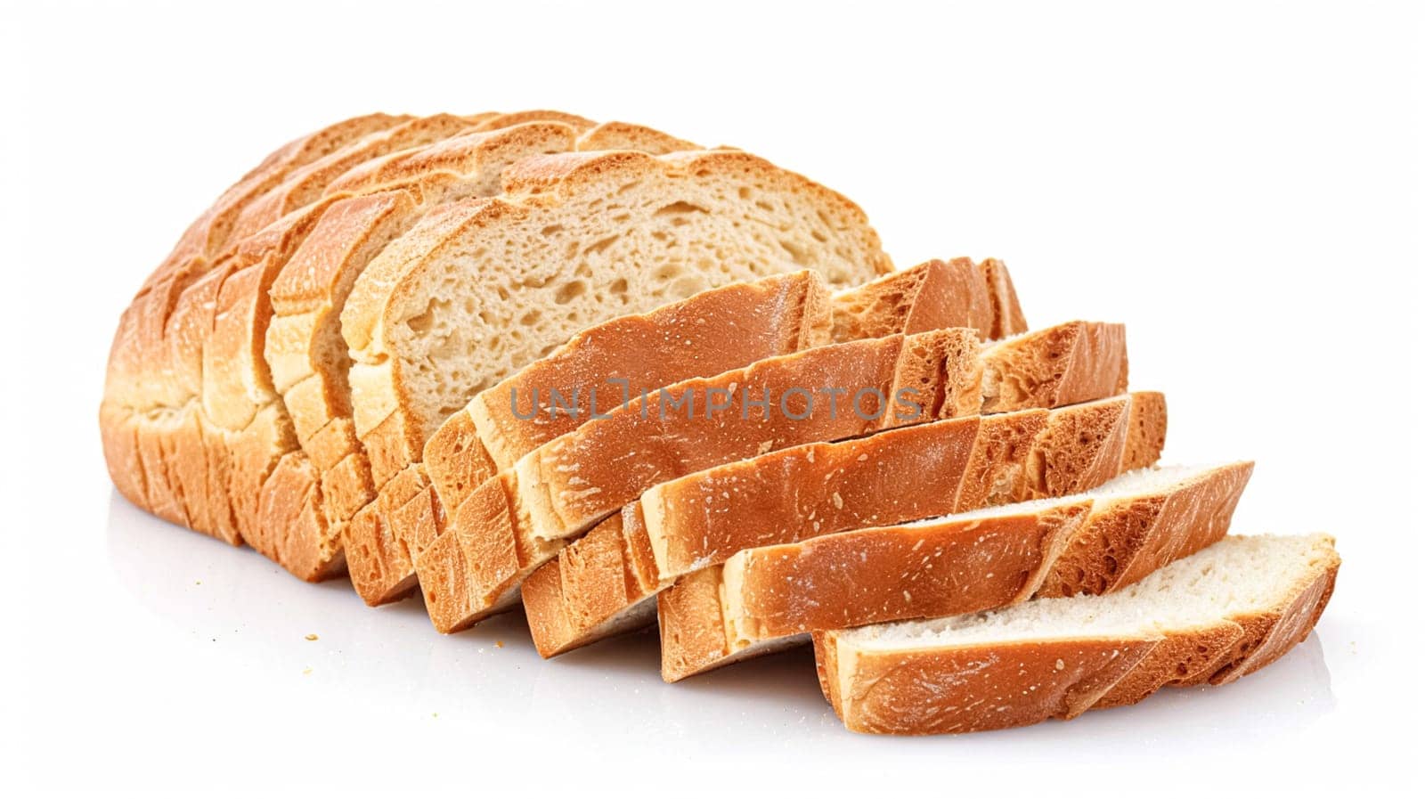 Fresh sliced bread isolated on white background, baking goods and supermarket packaging, farm shop organic baked bread by Anneleven