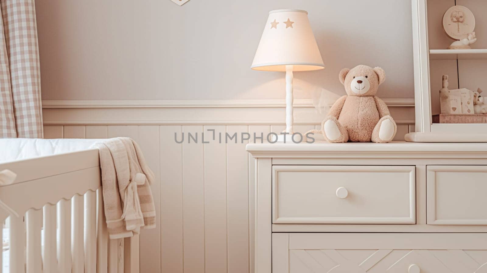 Baby room decor and interior design inspiration in beautiful English countryside style cottage