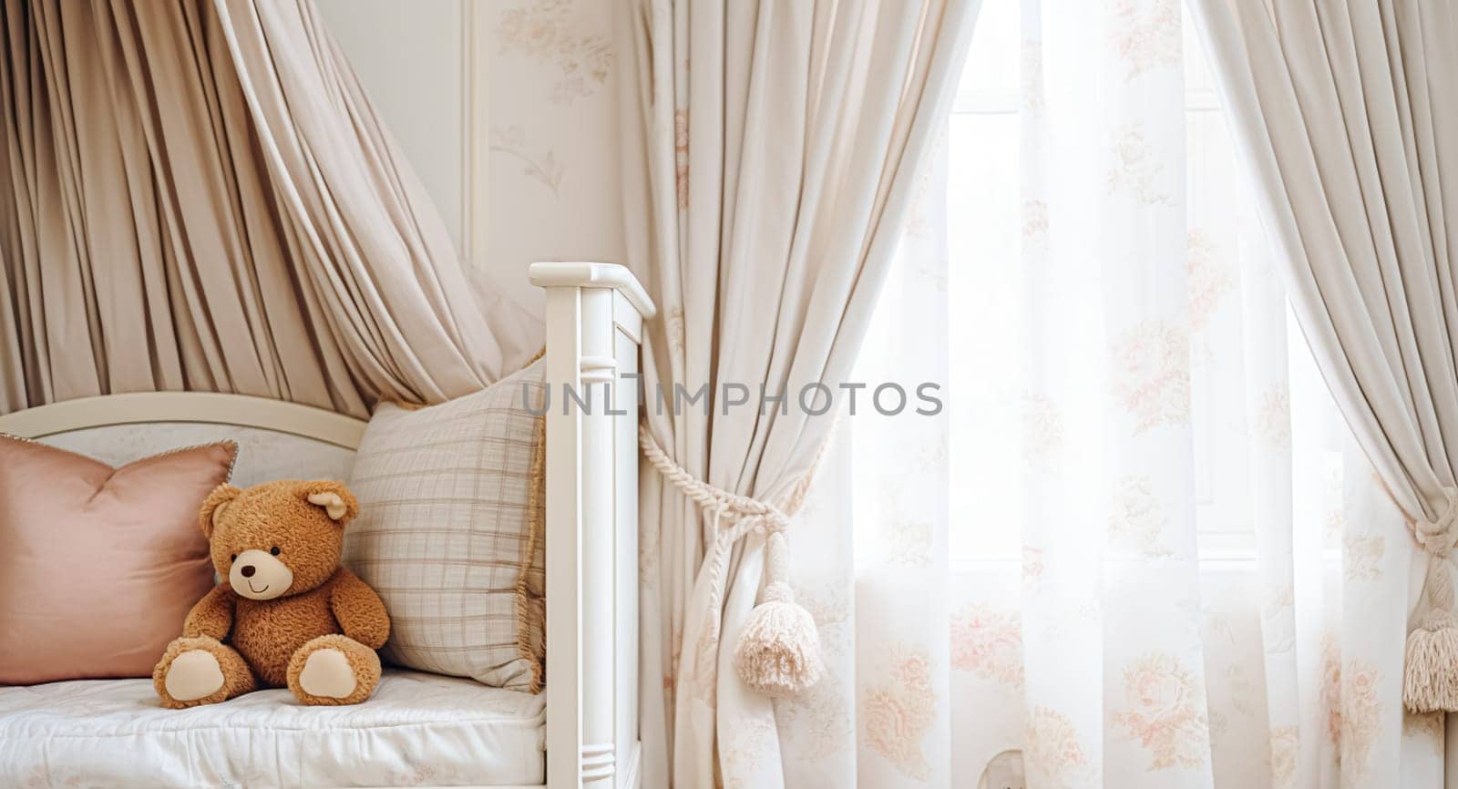 Baby room decor and interior design inspiration in beautiful English countryside style cottage