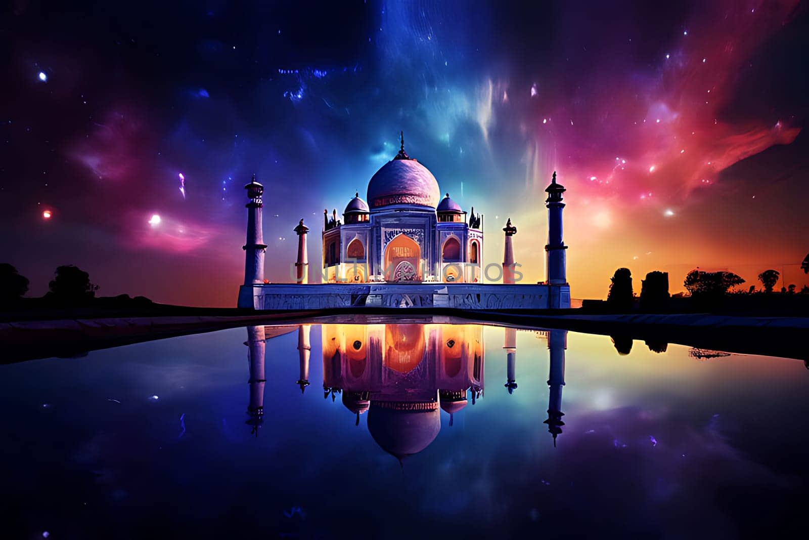Mesmerizing shot of the famous historic Taj Mahal in Agra, India. High quality photo