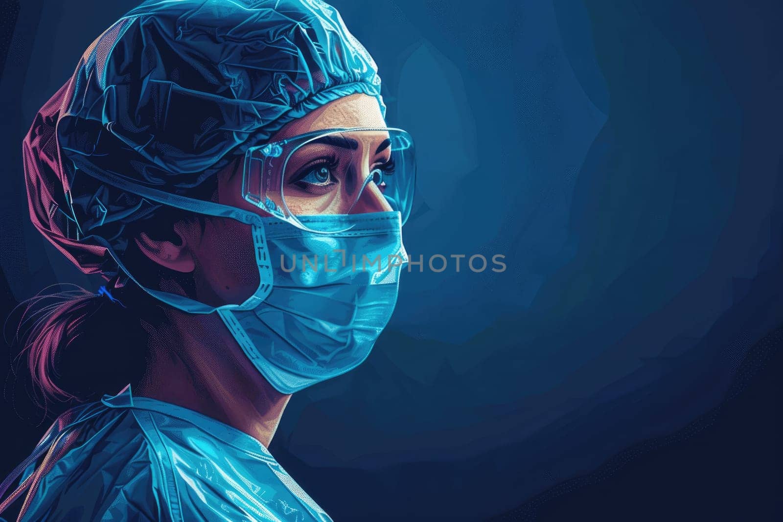 A Surgeon, A medical worker in personal protective gear, Confident medical professional.