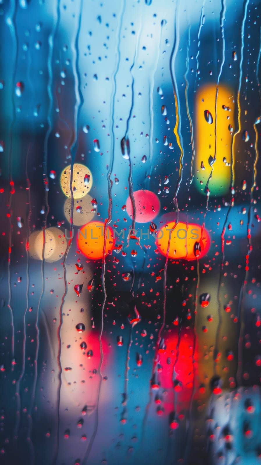 A blurry image of raindrops on a window by golfmerrymaker