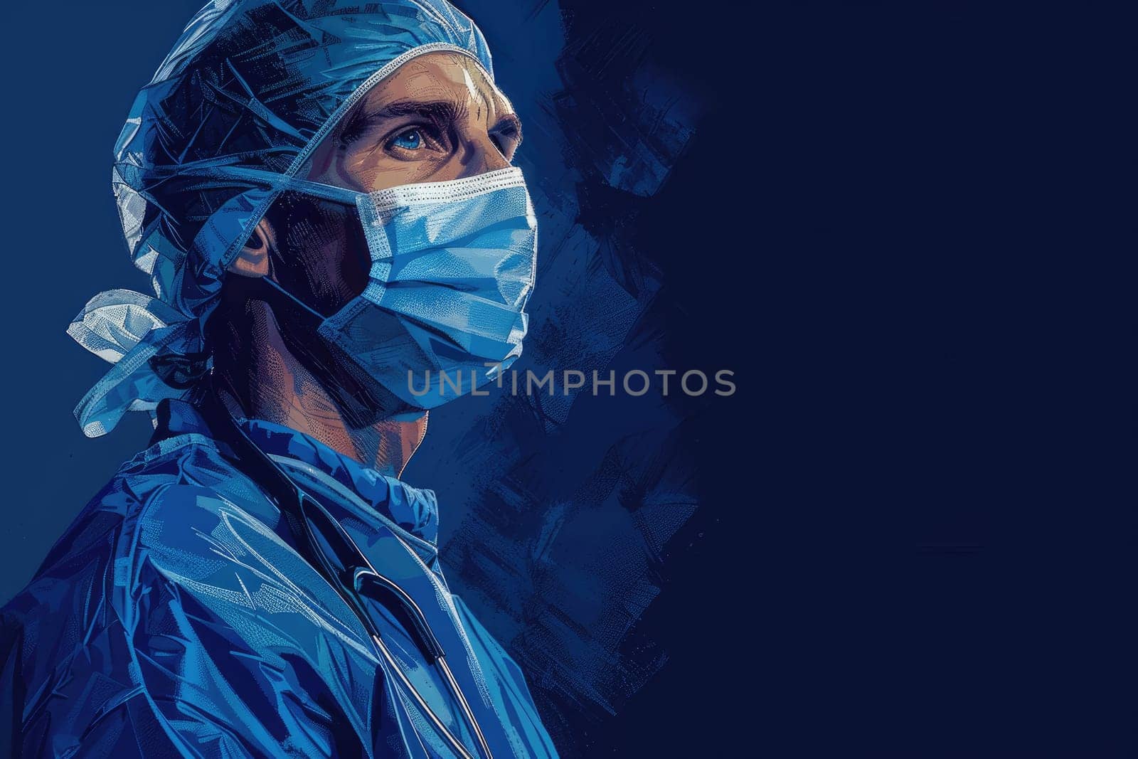 A Surgeon, A medical worker in personal protective gear, Confident medical professional.