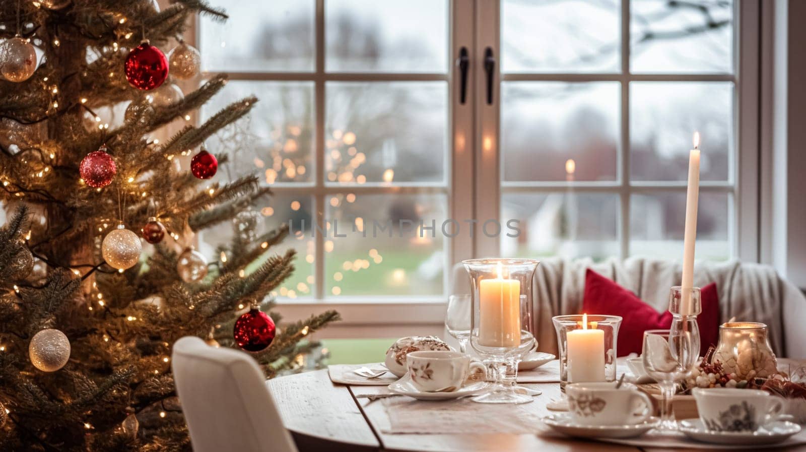 Christmas holiday family breakfast, table setting decor and festive tablescape, English country and home styling inspiration