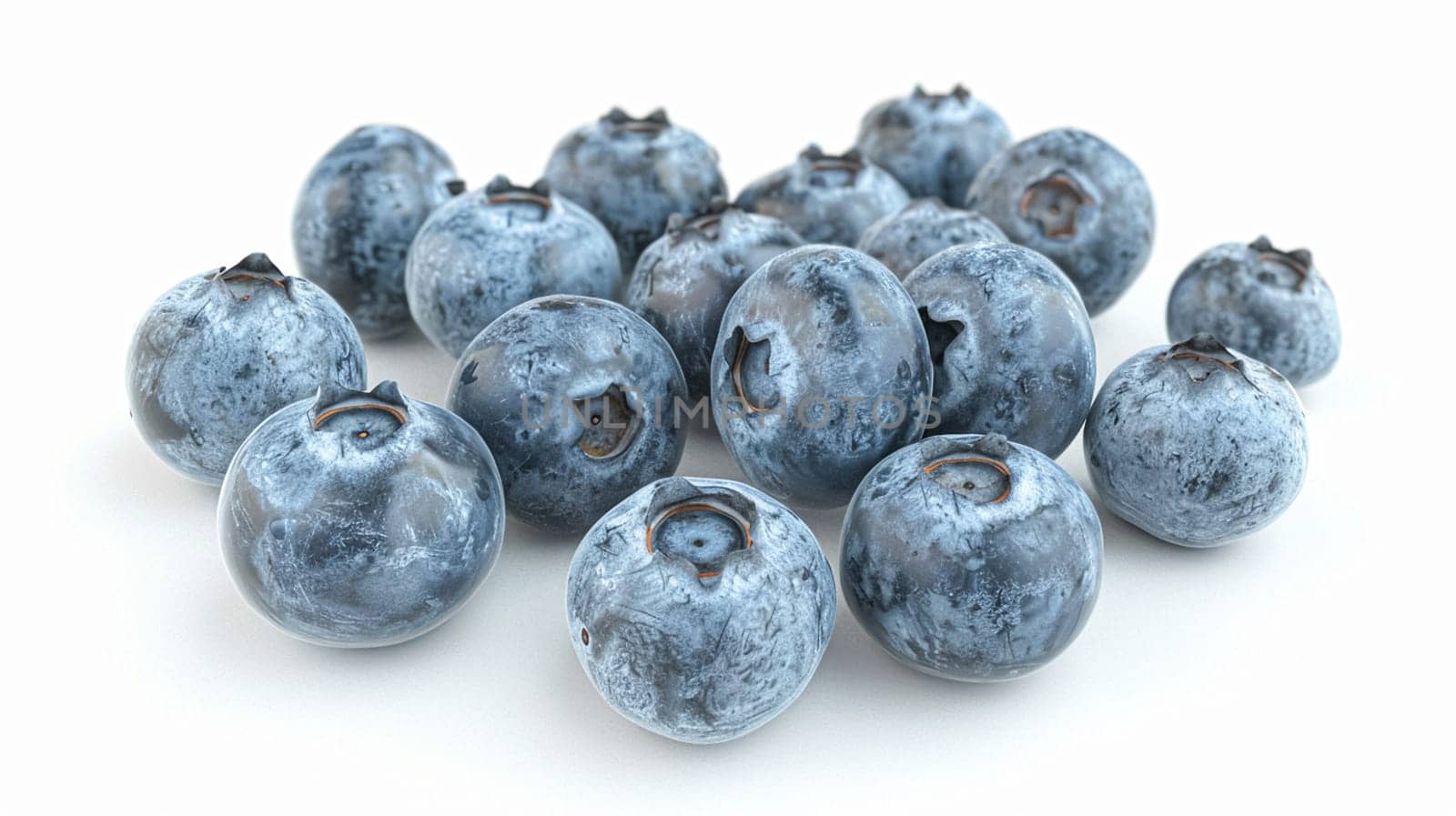 Beautiful blueberries isolated on white background, fresh blueberry farm market product by Anneleven