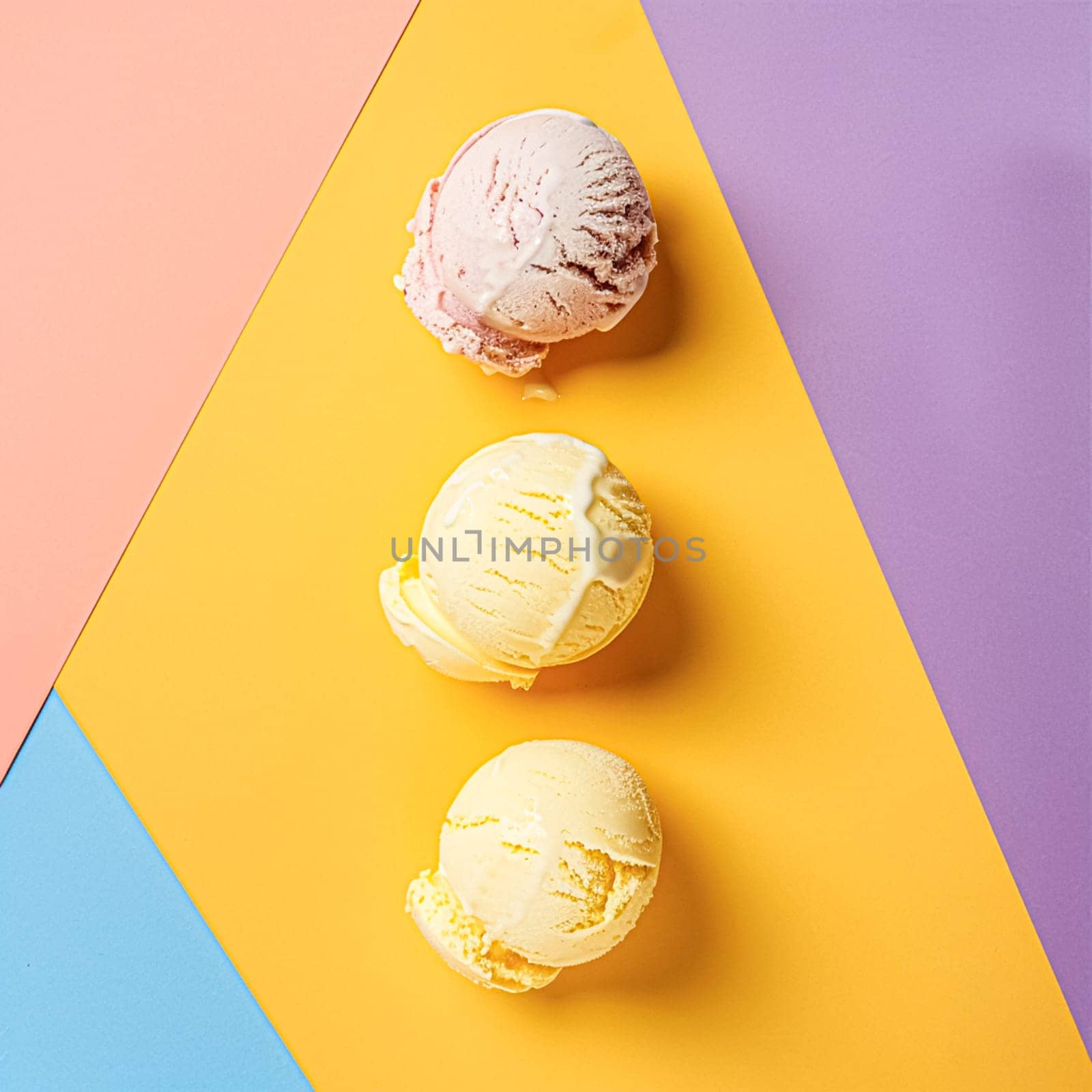 Ice cream colourful summer treat, sweet dessert in summertime, holiday food idea