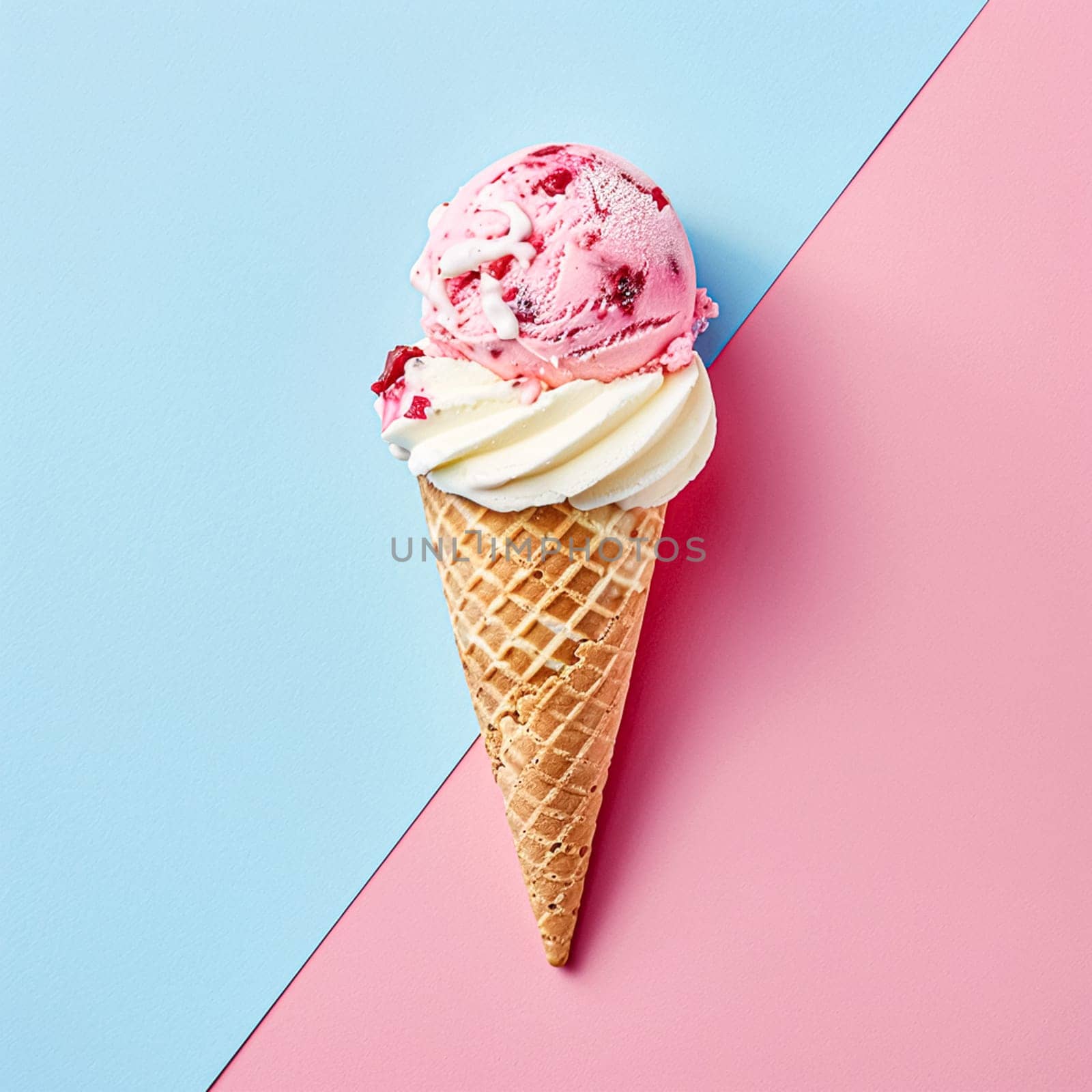 Ice cream colourful summer treat, sweet dessert in summertime, holiday food idea