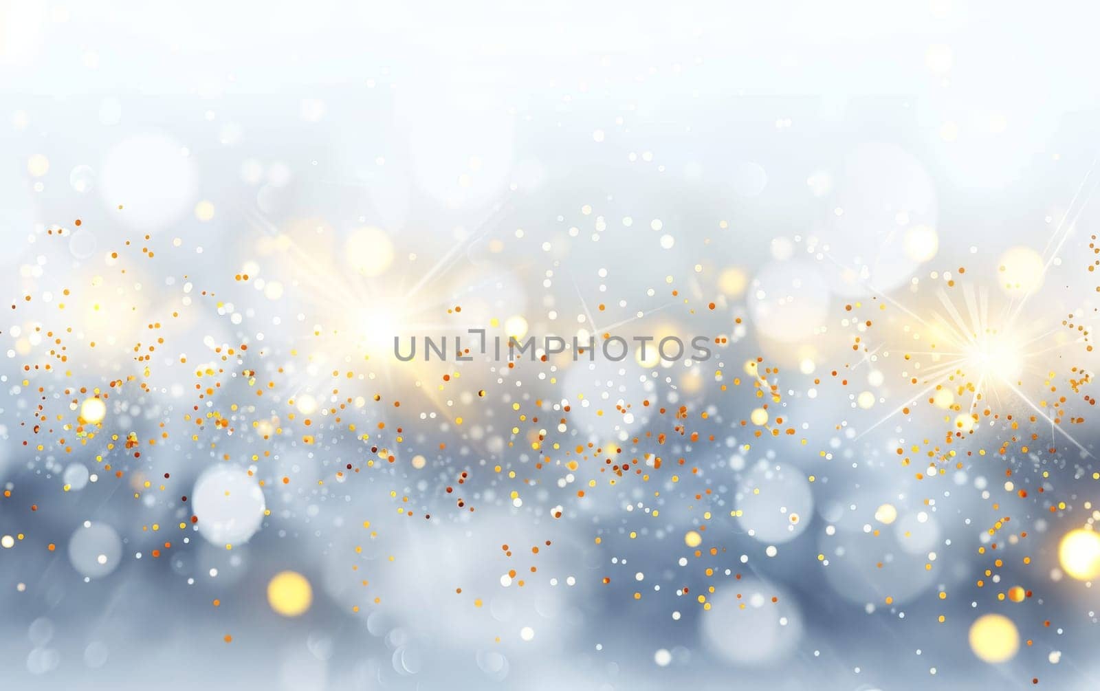 A dynamic burst of golden light and glitter creates a vibrant abstract background. The image exudes energy and celebratory flair, perfect for festive occasions