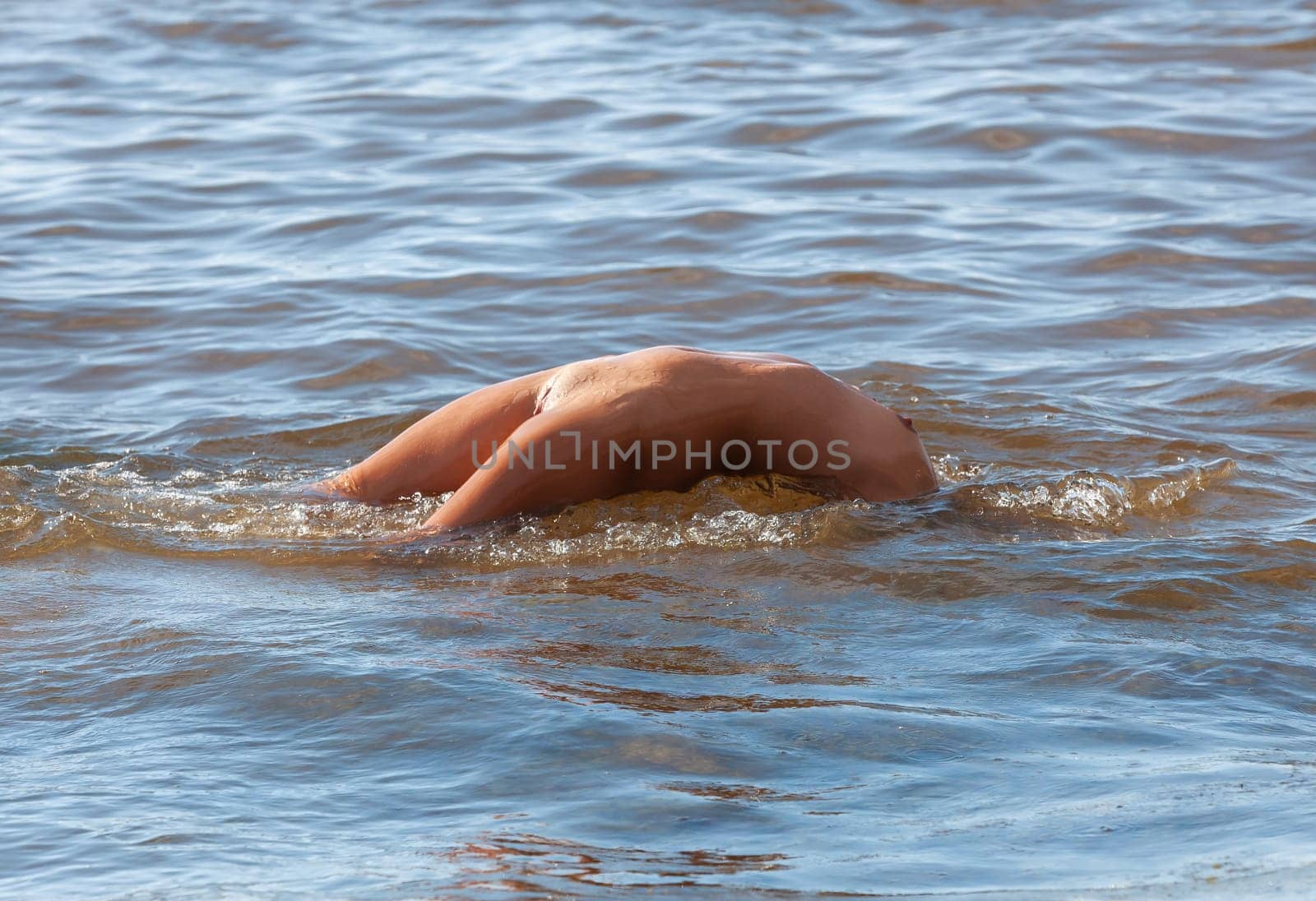 Young beautiful woman posing nude on the seaside by palinchak
