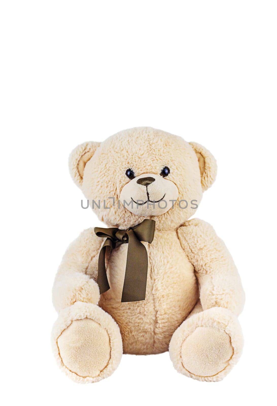 Teddy bear on white background isolate. Selective focus. Holiday.