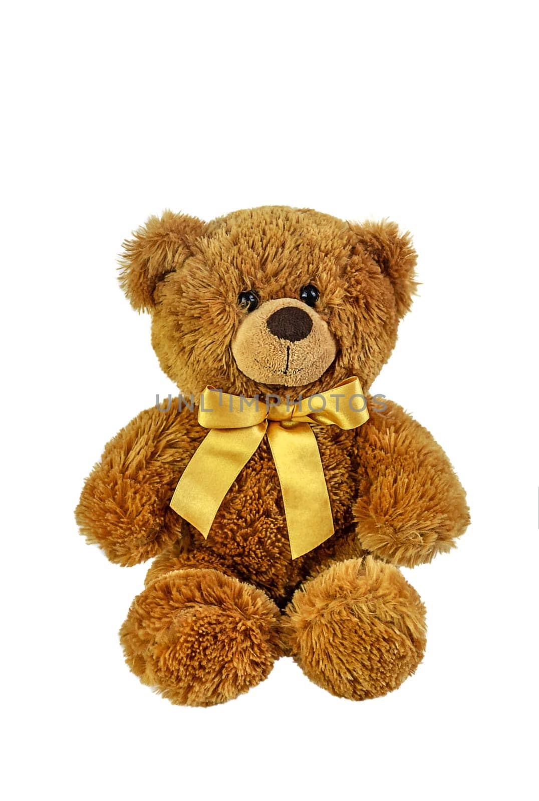 Teddy bear on white background isolate. Selective focus. Holiday.