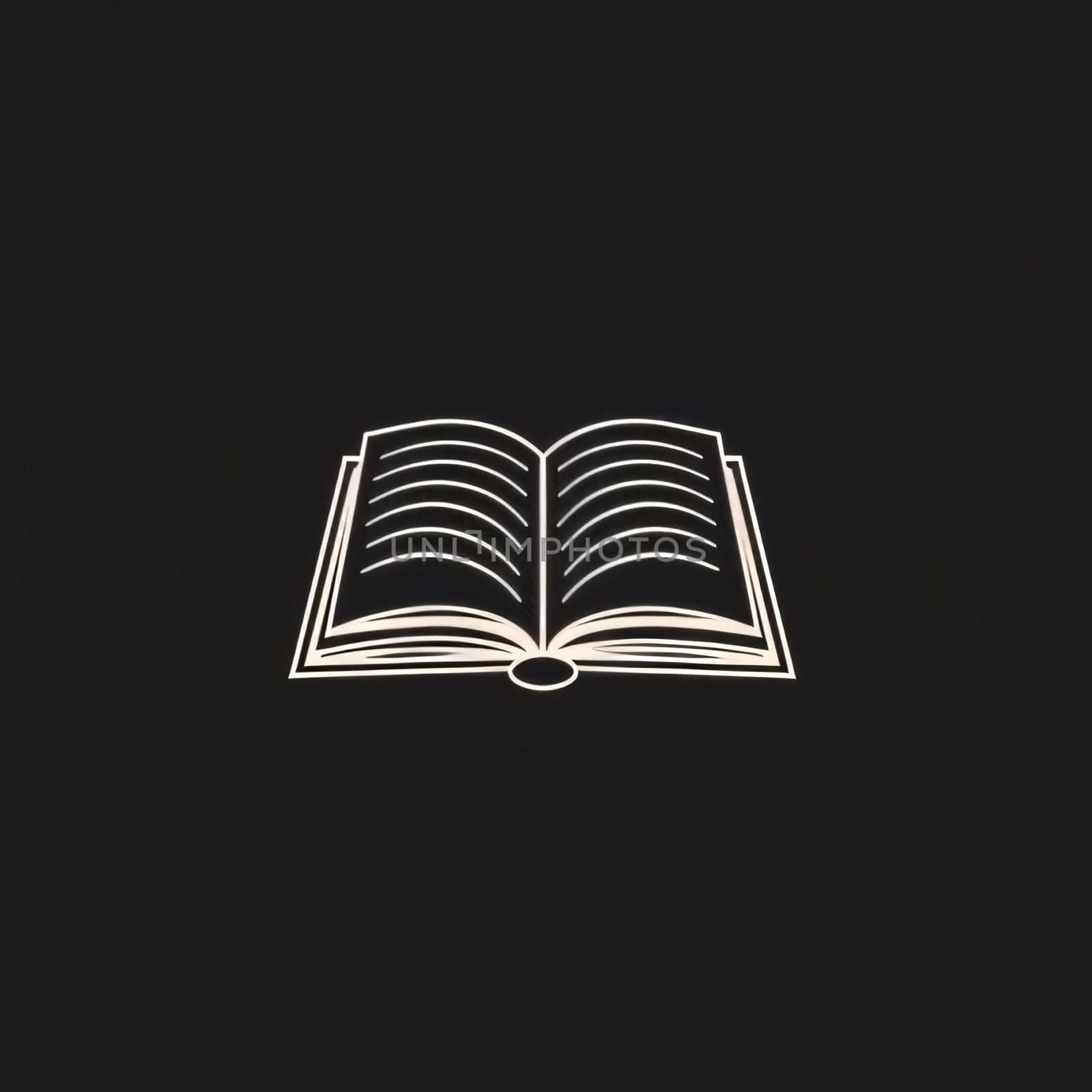 World Book Day: Illustration of a book on a black background. Education concept.