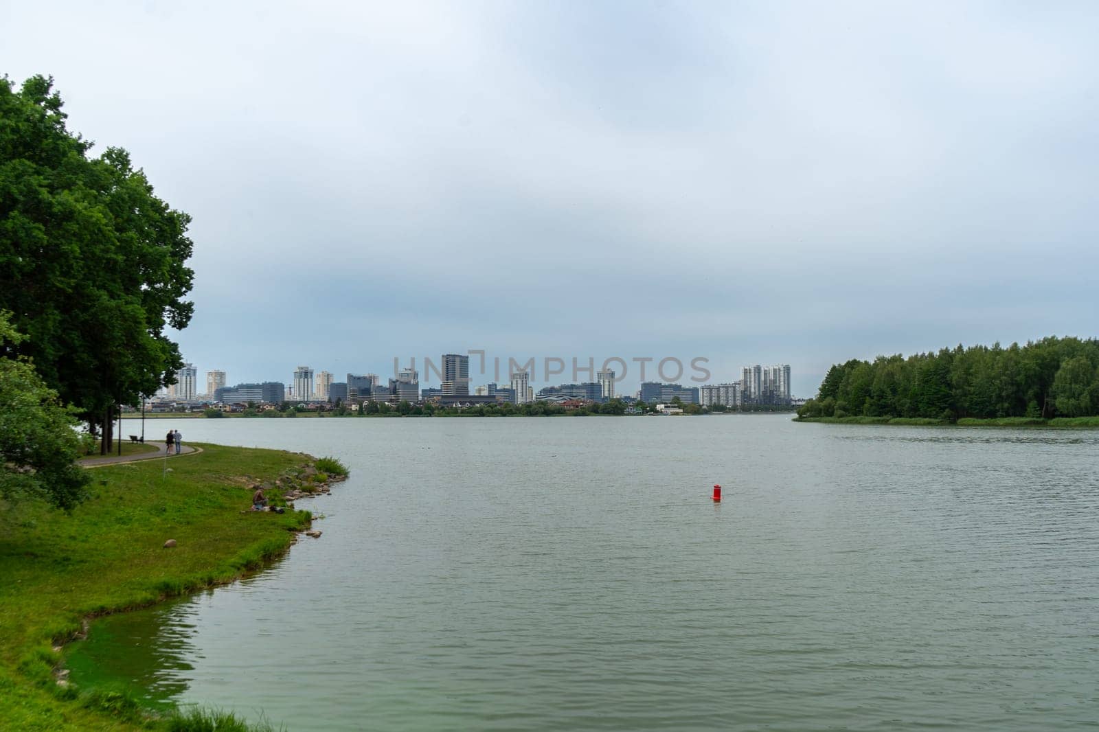 lake is near a residential area of the city. Minsk, Belarus