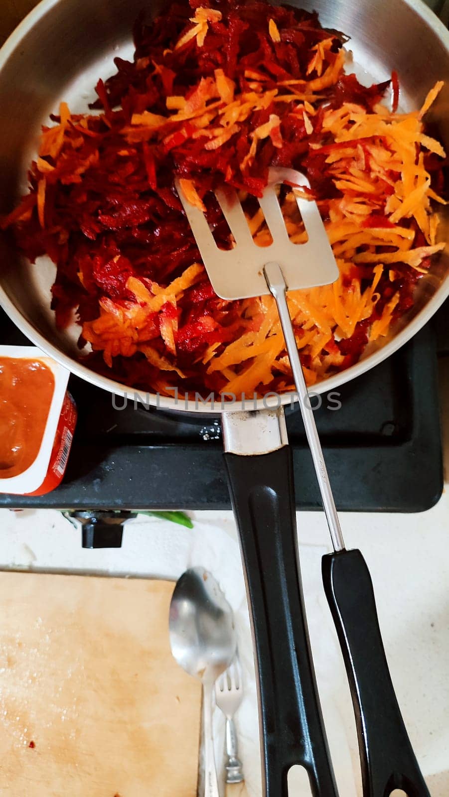 grated beets and carrots, background food vegetables. High quality photo