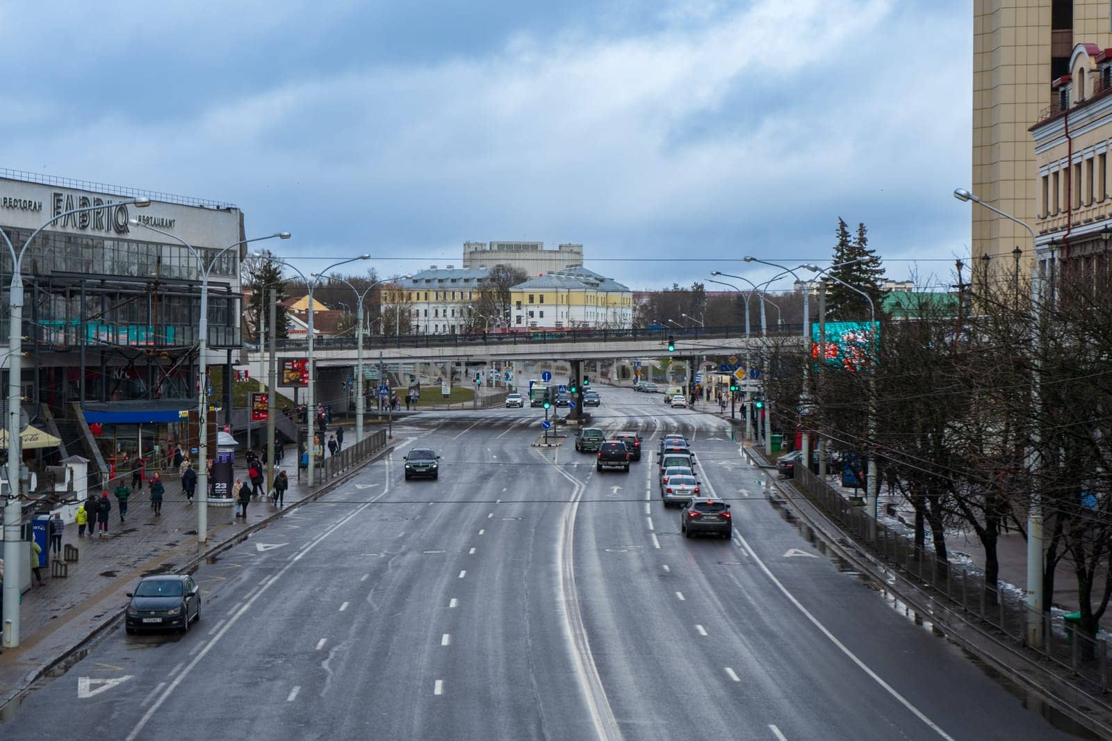 18.02.2024 - Minsk, Belarus: Nemiga street, Minsk city, Capital of the Republic of Belarus.