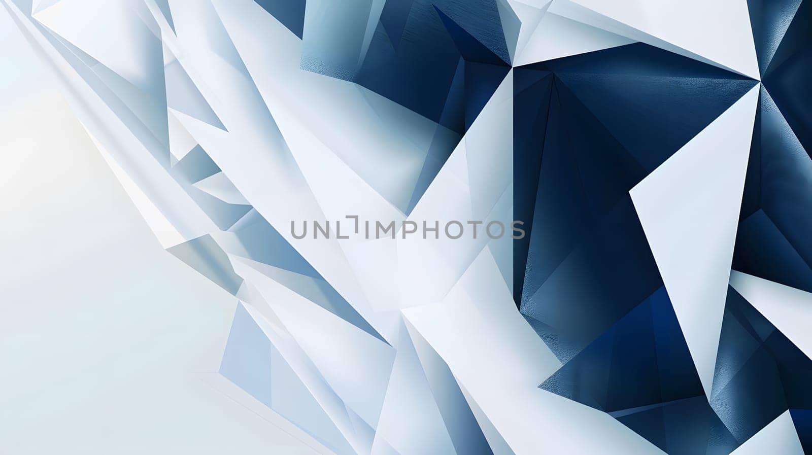 An artistic blue and white abstract background featuring a geometric pattern with electric blue triangles and rectangles. Perfect for automotive design or creative arts branding