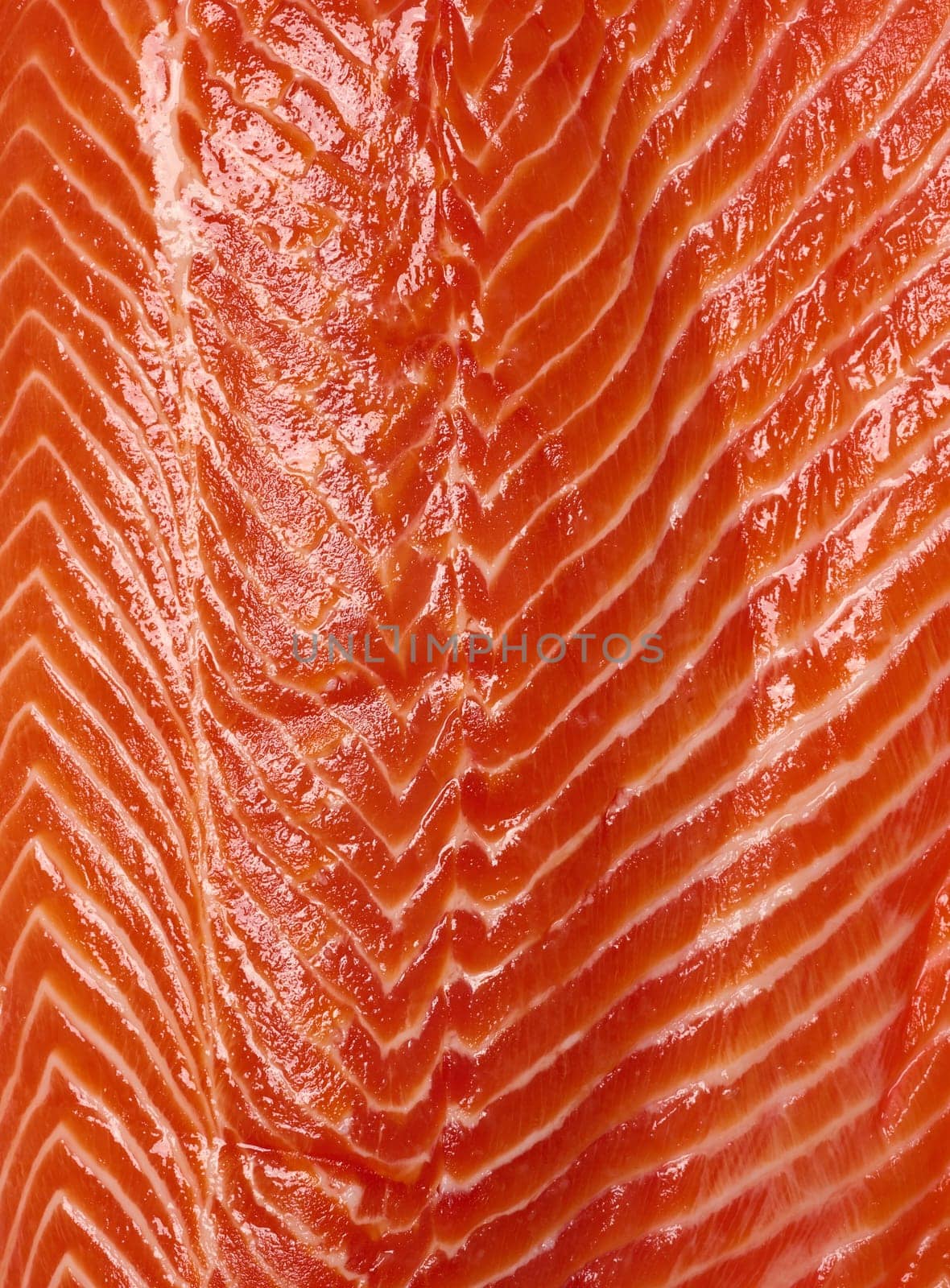 Texture of raw trout fillet, top view by ndanko