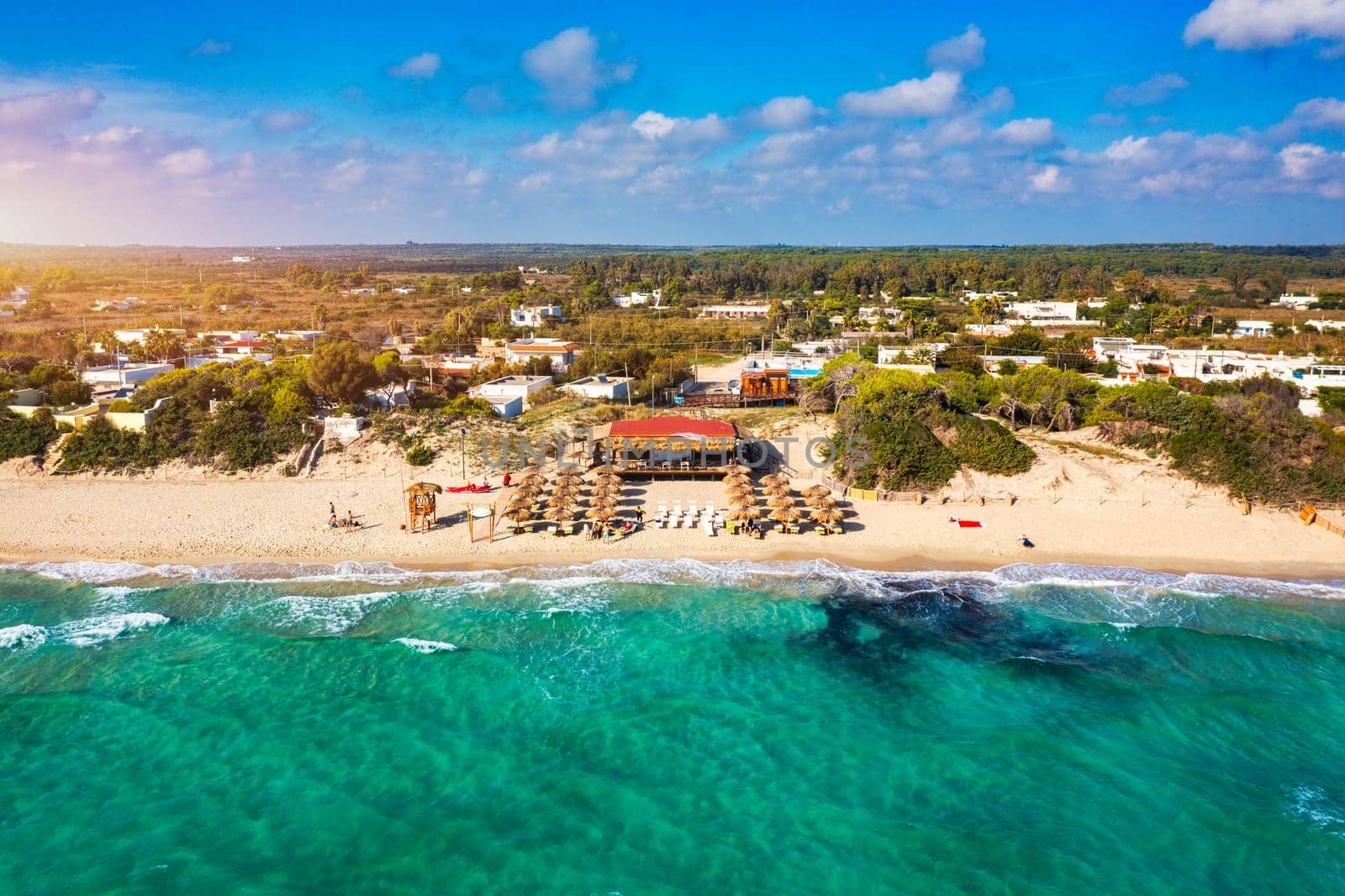 Punta Prosciutto azure sea water, crystal clear water on beach Punta Prosciutto, Italian Maldives Puglia Italy. Punta Prosciutto in Apulia, one of the most beautiful beaches of Italy. by DaLiu