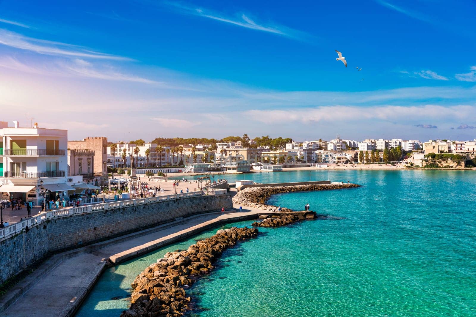 View of Otranto town on the Salento Peninsula in the south of Italy, Easternmost city in Italy (Apulia) on the coast of the Adriatic Sea. View of Otranto town, Puglia region, Italy. by DaLiu