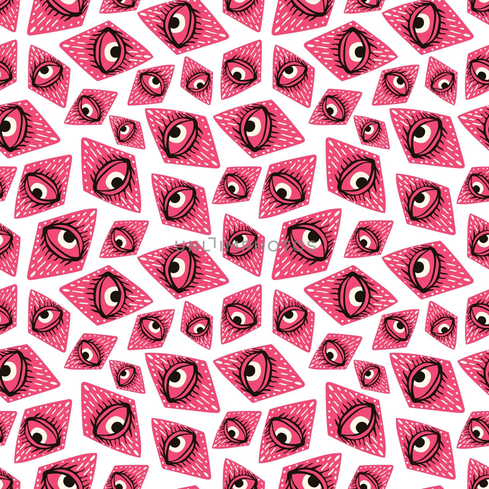 Purple and pink seamless pattern with magical eyes by Dustick